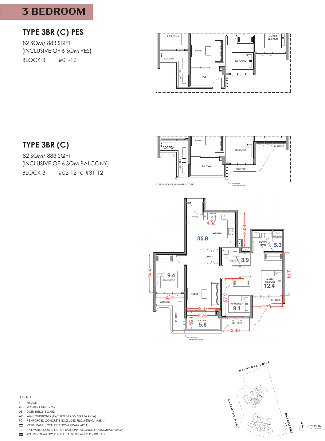 3 Bedroom (C) floor plan
