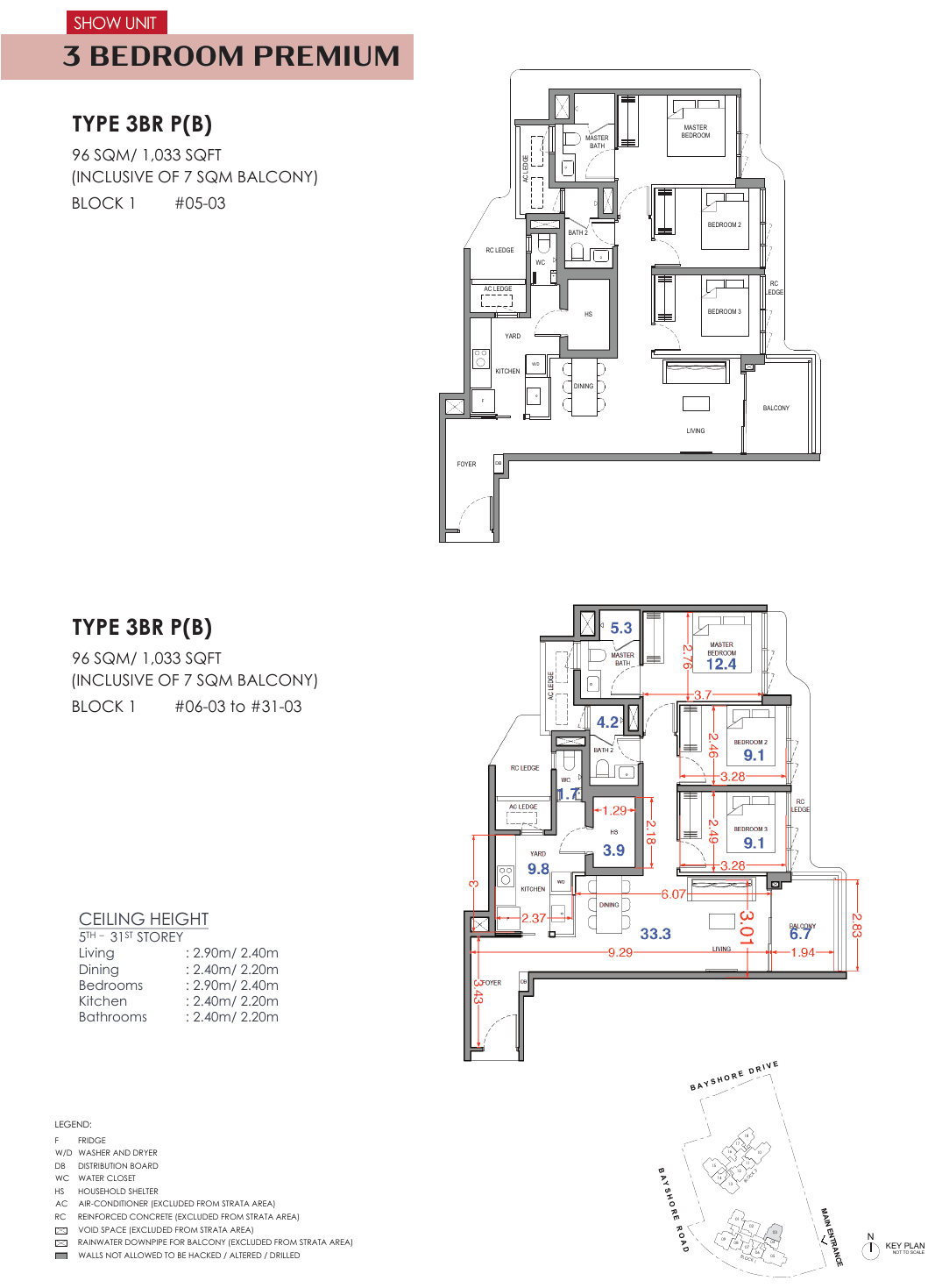 3 Bedroom Premium (B) floor plan