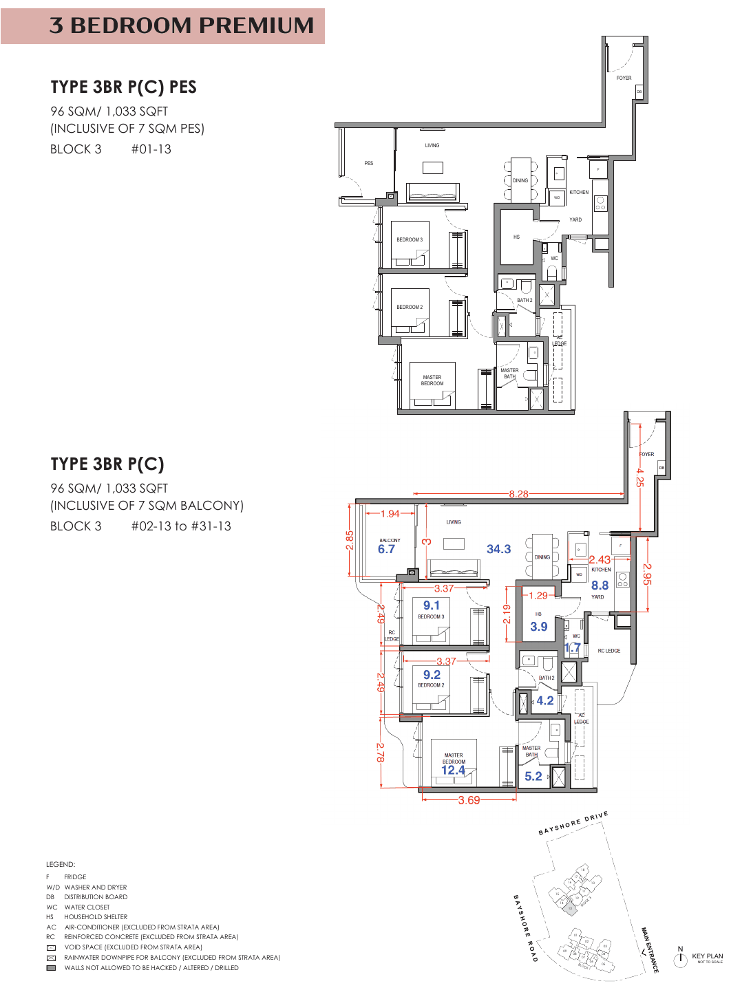 3 Bedroom Premium (C) floor plan