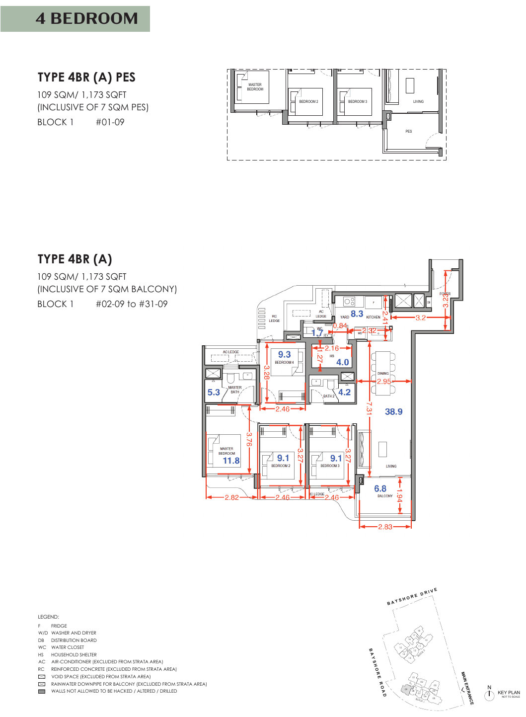4 Bedroom (A) floor plan