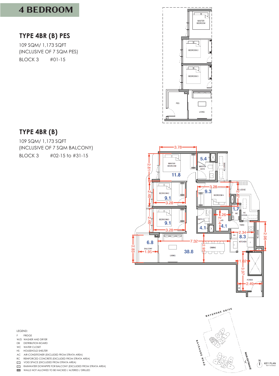 4 Bedroom (B) floor plan