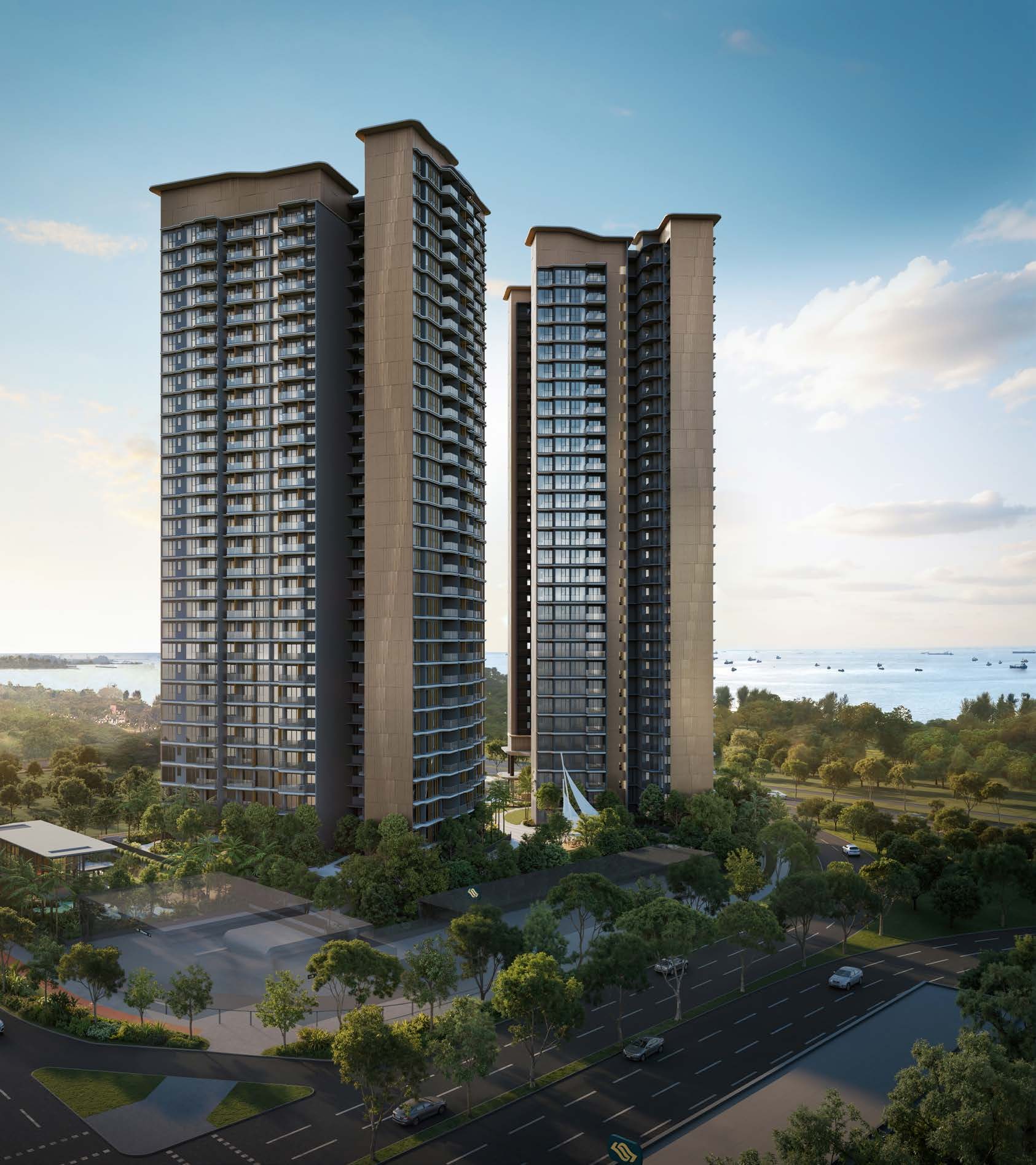 The towers on the Bayshore skyline